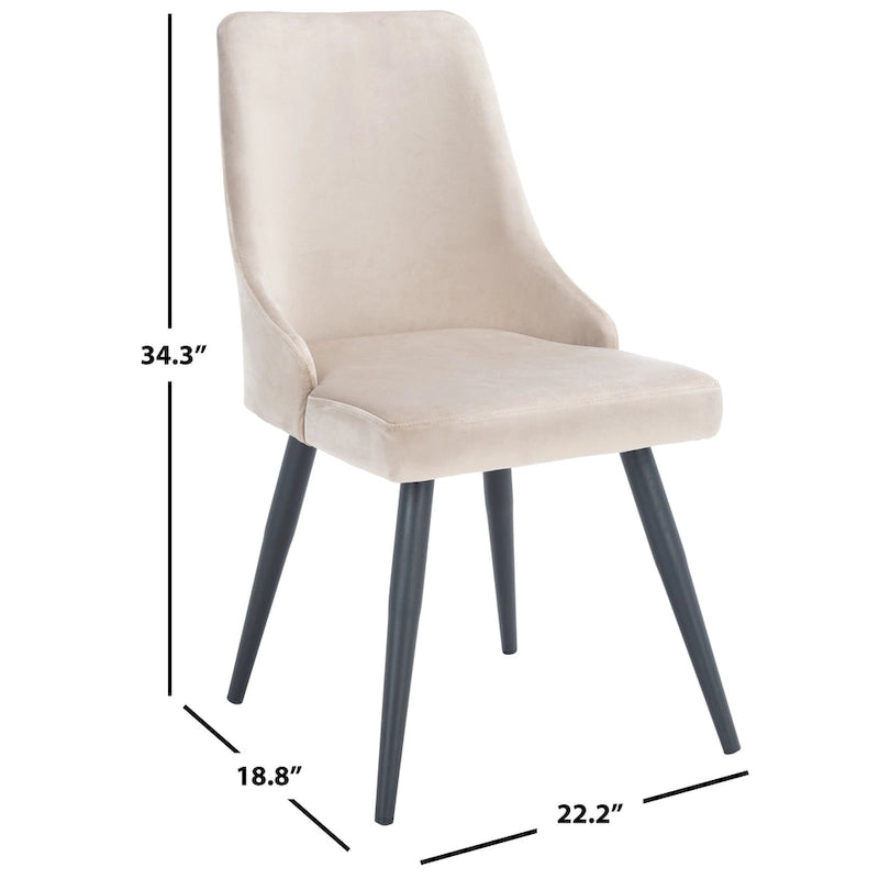 SAFAVIEH Zoi Modern Velvet Dining Room Chair (Set of 2) - 22.2 W x 18.8 L x 34.3 H