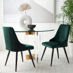 SAFAVIEH Zoi Modern Velvet Dining Room Chair (Set of 2) - 22.2 W x 18.8 L x 34.3 H