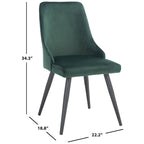 SAFAVIEH Zoi Modern Velvet Dining Room Chair (Set of 2) - 22.2 W x 18.8 L x 34.3 H
