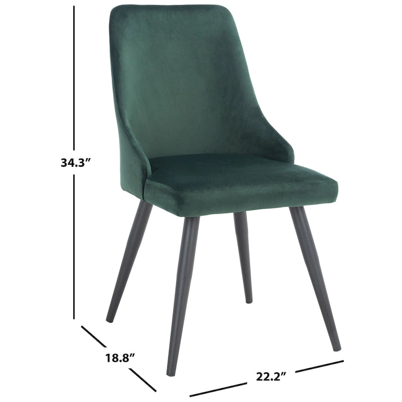 SAFAVIEH Zoi Modern Velvet Dining Room Chair (Set of 2) - 22.2 W x 18.8 L x 34.3 H