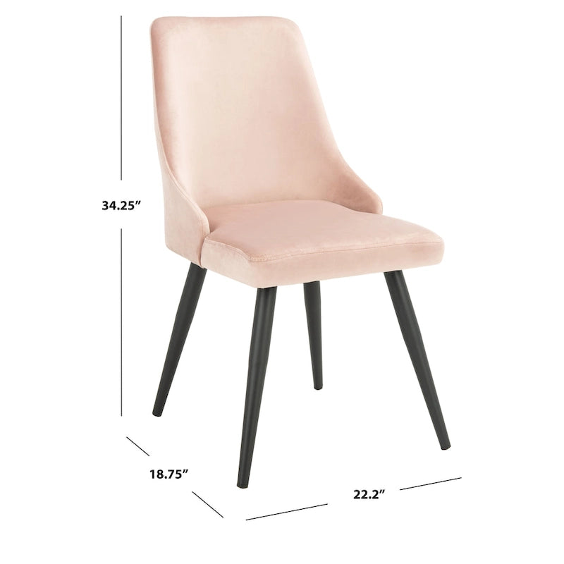 SAFAVIEH Zoi Modern Velvet Dining Room Chair (Set of 2) - 22.2 W x 18.8 L x 34.3 H