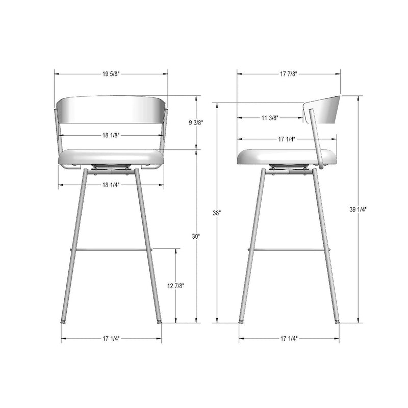 Amisco Ludwig Swivel Counter and Bar Stool