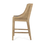 Cataldo Fabric Upholstered Wood and Cane 25.5-Inch Counter Stools (Set of 2)