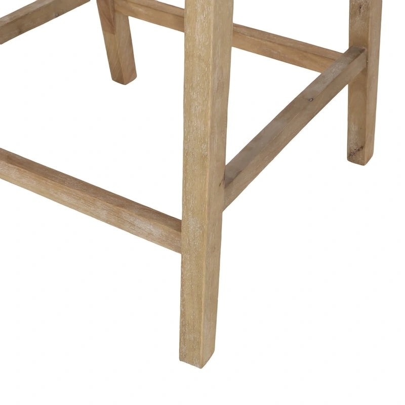 Cataldo Fabric Upholstered Wood and Cane 25.5-Inch Counter Stools (Set of 2)