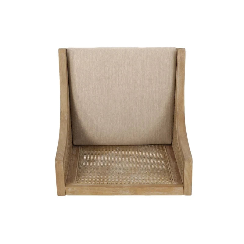 Cataldo Fabric Upholstered Wood and Cane 25.5-Inch Counter Stools (Set of 2)