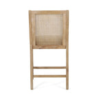 Cataldo Fabric Upholstered Wood and Cane 25.5-Inch Counter Stools (Set of 2)