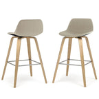 WYNDENHALL Cacey Mid Century Modern Bentwood Counter Height Stool (Set of 2) - 20.7 x 21.1 x 36.6