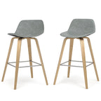 WYNDENHALL Cacey Mid Century Modern Bentwood Counter Height Stool (Set of 2) - 20.7 x 21.1 x 36.6