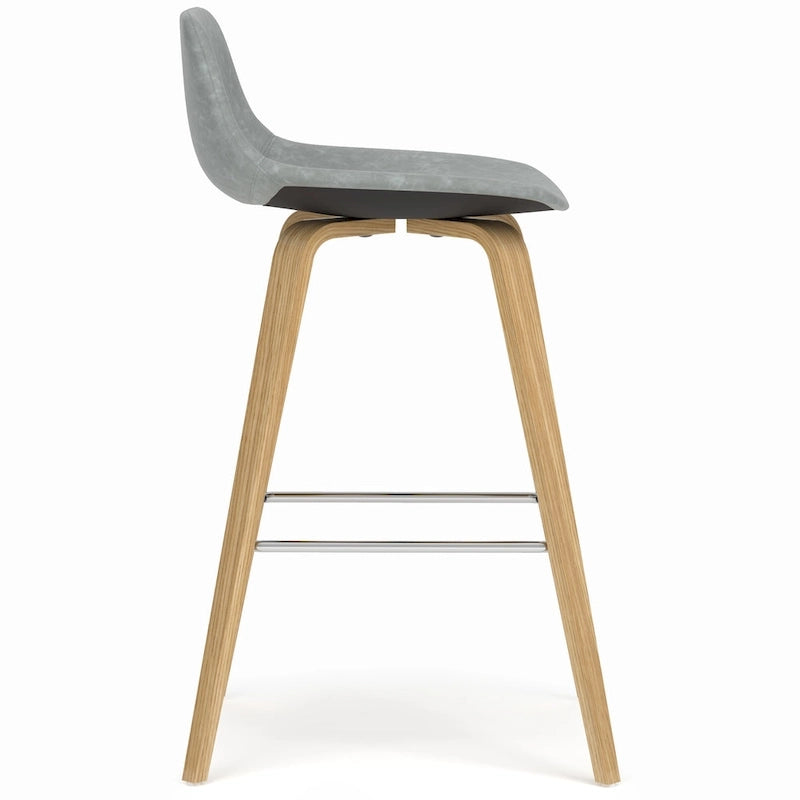 WYNDENHALL Cacey Mid Century Modern Bentwood Counter Height Stool (Set of 2) - 20.7 x 21.1 x 36.6