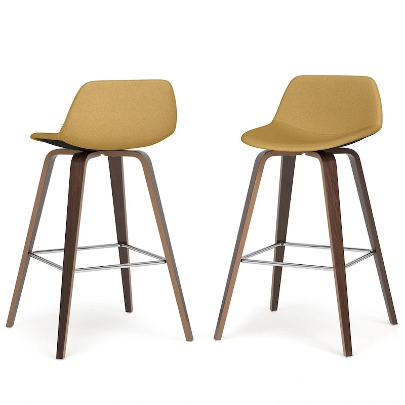 WYNDENHALL Cacey Mid Century Modern Bentwood Counter Height Stool (Set of 2) - 20.7 x 21.1 x 36.6
