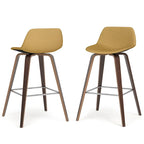 WYNDENHALL Cacey Mid Century Modern Bentwood Counter Height Stool (Set of 2) - 20.7 x 21.1 x 36.6