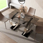 Tualatin Modern 58-inch Glass Top Dining Table