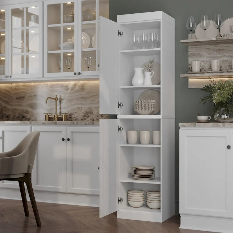 100% Solid Wood 16.5 Kitchen Pantry Cabinet with  by
