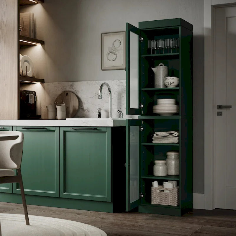 100% Solid Wood 16.5 Kitchen Pantry Cabinet with  by
