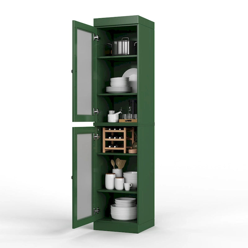 100% Solid Wood 16.5 Kitchen Pantry Cabinet with  by