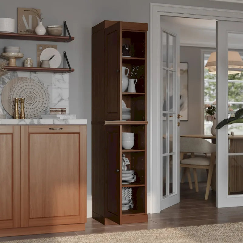 100% Solid Wood 16.5 Kitchen Pantry Cabinet with  by