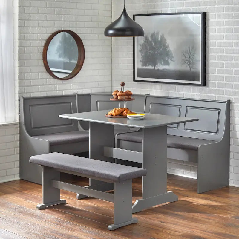 Polly 3-piece Cushioned Corner Nook Dining Set