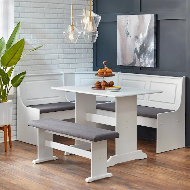 Polly 3-piece Cushioned Corner Nook Dining Set