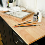 Kitchen Island Cart with Drop-Leaf and Rubber Wood Top, Rolling Kitchen Trolley Cart with Large Storage Cabinet