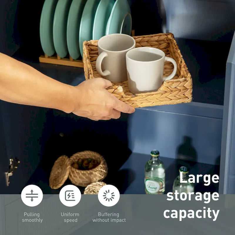 Kitchen Island Cart with Drop-Leaf and Rubber Wood Top, Rolling Kitchen Trolley Cart with Large Storage Cabinet