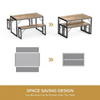 55Dinning Room Table Set for 4-63 Piece Industrial Dining Table Set with 2 Bench for Kitchen