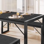 55Dinning Room Table Set for 4-63 Piece Industrial Dining Table Set with 2 Bench for Kitchen