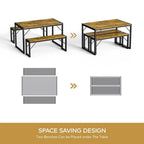 55Dinning Room Table Set for 4-63 Piece Industrial Dining Table Set with 2 Bench for Kitchen