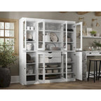 100% Solid Wood Kitchen China Pantry Buffet with Glass or Solid Wood  and 2-Drawer Kit by  - 65 x 71.5