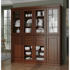 100% Solid Wood Kitchen China Pantry Buffet with Glass or Solid Wood Doors and 2-Drawer Kit by Palace Imports - 65 x 71.5