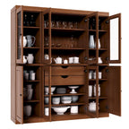 100% Solid Wood Kitchen China Pantry Buffet with Glass or Solid Wood Doors and 2-Drawer Kit by Palace Imports - 65 x 71.5