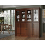100% Solid Wood Kitchen China Pantry Buffet with Glass or Solid Wood Doors and 2-Drawer Kit by Palace Imports - 65 x 71.5
