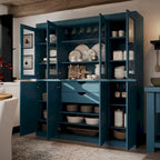 100% Solid Wood Kitchen China Pantry Buffet with Glass or Solid Wood  and 2-Drawer Kit by  - 65 x 71.5