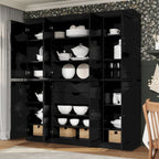 100% Solid Wood Kitchen China Pantry Buffet with Glass or Solid Wood Doors and 2-Drawer Kit by Palace Imports - 65 x 71.5