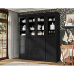 100% Solid Wood Kitchen China Pantry Buffet with Glass or Solid Wood  and 2-Drawer Kit by  - 65 x 71.5