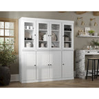 100% Solid Wood Kitchen China Pantry Buffet with Glass or Solid Wood  and 2-Drawer Kit by  - 65 x 71.5