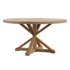 Benchwright Rustic X-base Round Pine Wood Nailhead 7-piece Dining Set by