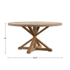 Benchwright Rustic X-base Round Pine Wood Nailhead 7-piece Dining Set by
