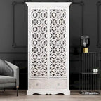 Maadze Mandolin 70.6 High Carved Armoire with Shelves and Drawers