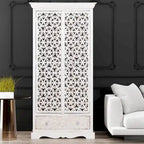 Maadze Mandolin 70.6 High Carved Armoire with Shelves and Drawers