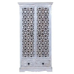 Maadze Mandolin 70.6 High Carved Armoire with Shelves and Drawers