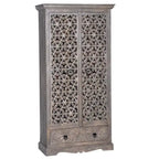 Maadze Mandolin 70.6 High Carved Armoire with Shelves and Drawers