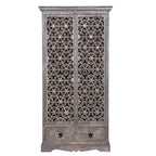 Maadze Mandolin 70.6 High Carved Armoire with Shelves and Drawers