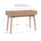 Whitney Wood 2 Drawer Office Desk