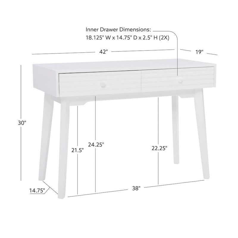 Whitney Wood 2 Drawer Office Desk