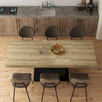63-78.7 Extendable Dining Table, Wood Finish Office Meeting Table