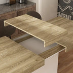 63-78.7 Extendable Dining Table, Wood Finish Office Meeting Table