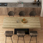 63-78.7 Extendable Dining Table, Wood Finish Office Meeting Table
