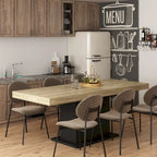 63-78.7 Extendable Dining Table, Wood Finish Office Meeting Table