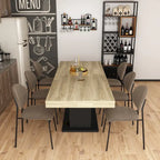 63-78.7 Extendable Dining Table, Wood Finish Office Meeting Table