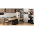 63-78.7 Extendable Dining Table, Wood Finish Office Meeting Table